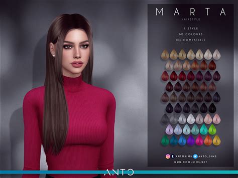 The Sims Resource Marta Hairstyle By Anto Sims 4 Hairs