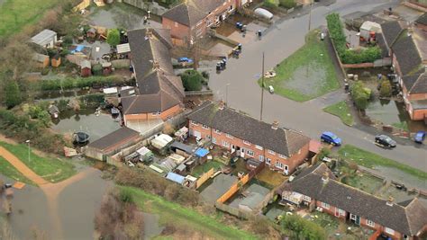 Flooding Environmental Disaster Thames Valley Uk Aerial View