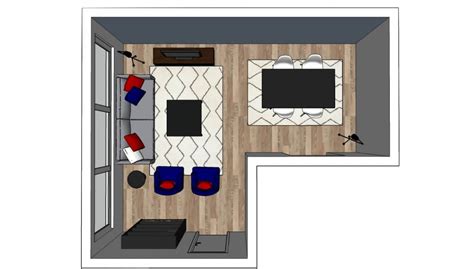 The sectional has one end table on one side. L Shaped Living And Dining Room Layout | L shaped living ...