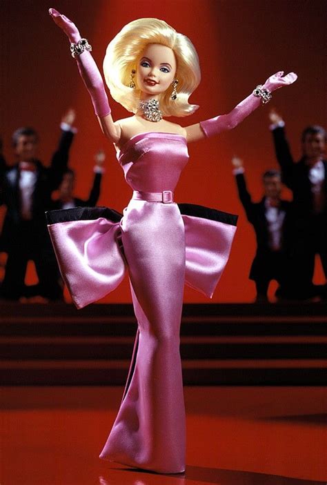 Dolls Barbie Doll As Marilyn Monroe In The Pink Dress From Gentlemen Prefer Blondes Mattel 17451