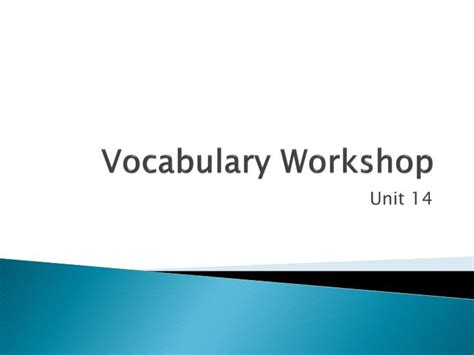 Ppt Vocabulary Workshop Powerpoint Presentation Free Download Id