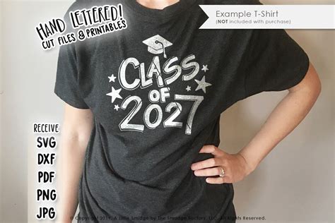 Class Of 2027 Svg Graduation Svg Cut File Hand Lettered Silhouette