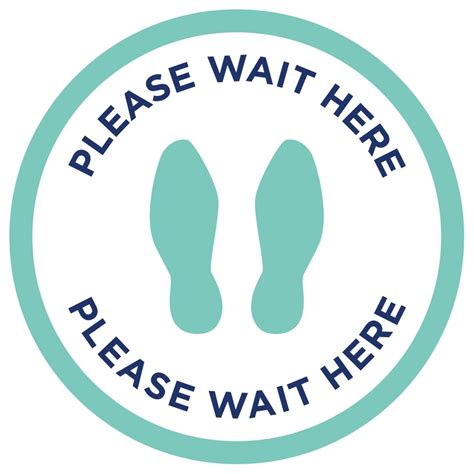 Visual Graphic Systems Please Wait Here 12 Floor Decal Sign 10 Pk