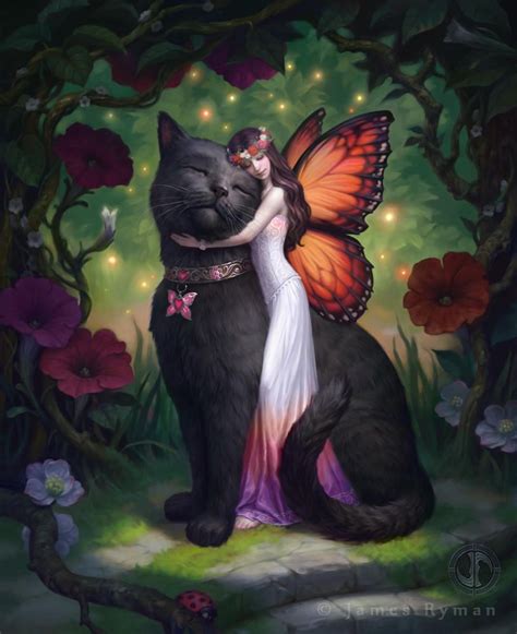 Fairy Friend By Jamesryman Fairy Art Cat Art Black Cat Art