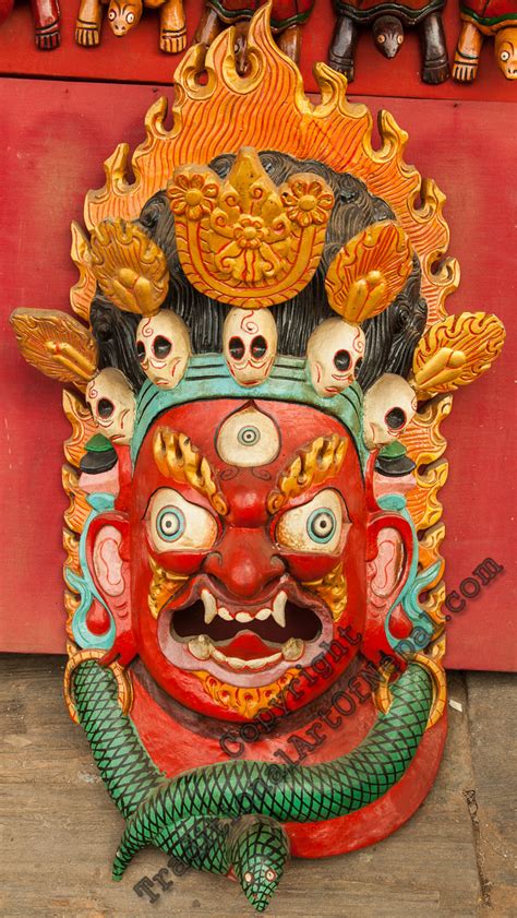 Tibetan Mask Of Mahakala Traditionalartofnepal Com
