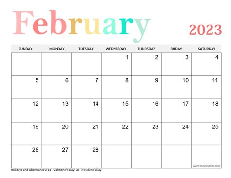 Printable February 2023 Calendar Free Printable Calen
