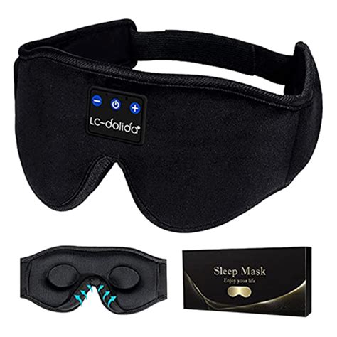 Lc Dolida 3d Sleep Mask Bluetooth Headphone For All Smartphone Black 9