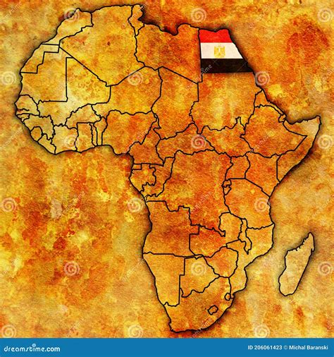 Egypt On Actual Map Of Africa Stock Illustration Illustration Of