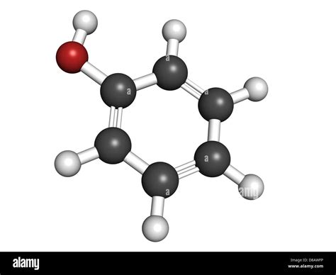 Phenol Carbolic Acid Molecular Model Atoms Are Represented As