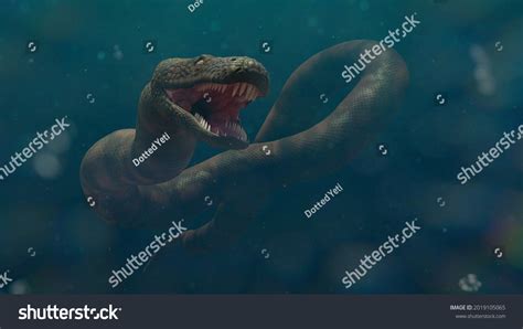Titanoboa Water Largest Snake That Ever Illustrazione Stock 2019105065