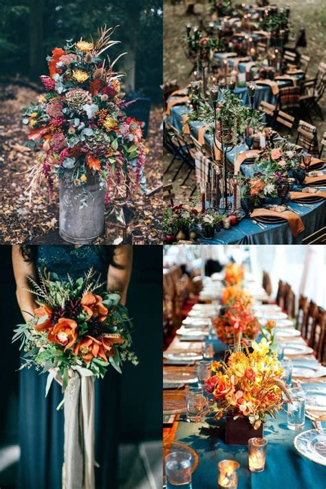 20 Dark Teal And Rust Orange Wedding Color Ideas For Fall Fall