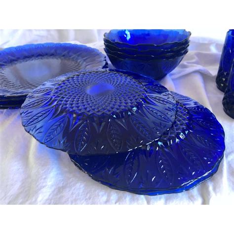Dining And Serving Home And Living Plates Avon Royal Sapphire Cobalt Blue Glass Divided Serving