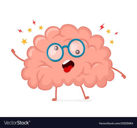 Funny Cute Crazy Mad Sick Brain Royalty Free Vector Image