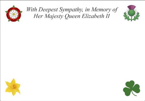 Sympathy Card For Queen Elizabeth Ii
