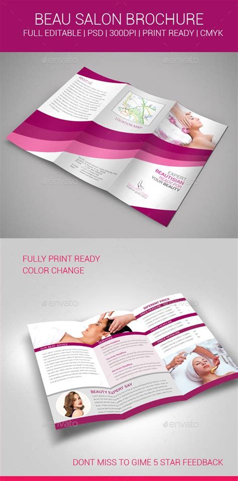 Beauty Salon Brochure Brochure Booklet Design Trifold Brochure