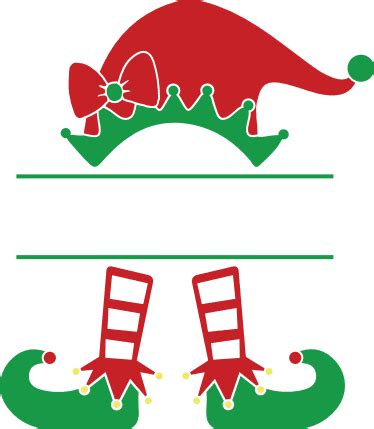 Elf Girl Hat And Shoes Monogram Frame Christmas Free Svg File For