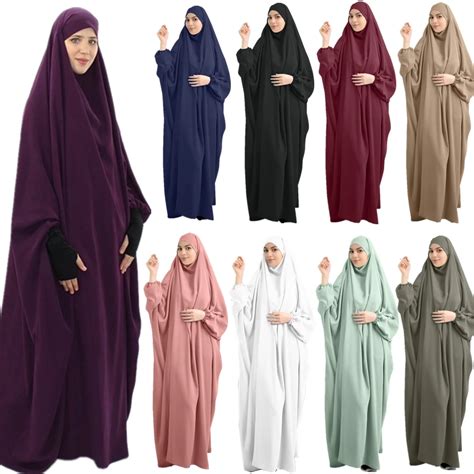 2020 Latest Muslim Women Prayer Dress With Hijabdubai Islamic Overhead