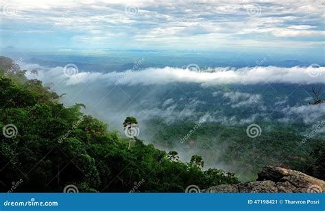 Morning Mist At Tropical Mountain Rangethis Place Is In The Kaeng