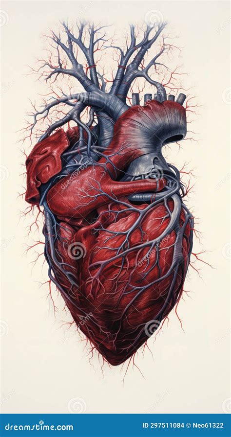 Heart Inside Of The Body Anatomy Graphic Generative Ai Stock