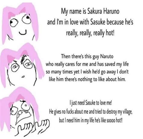 Pink Trash Logic Antisakura Naruhina Sasusaku Anime Naruto Naruto Shippuden Boruto Funny