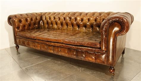 Vintage red leather chesterfield tufted sofa. 47 Park Avenue: A vintage 1920's leather chesterfield sofa!