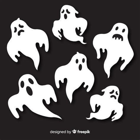 Pack Of Halloween Ghosts Free Vector