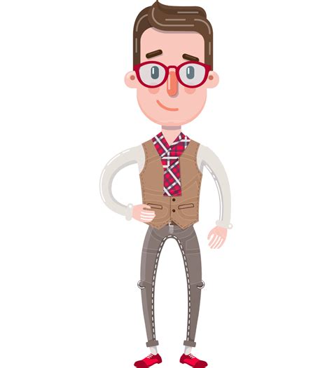 Smart Office Man Cartoon Character In Flat Style 112 Illustrations
