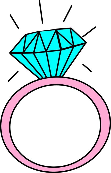 Ring Cartoon Diamond Free Vector Graphic On Pixabay Wedding Ring