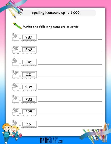 Math Spelling Numbers Worksheet