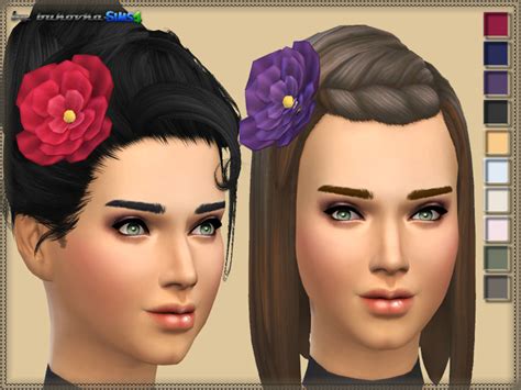 Flower Leaf Hair Clip Female Hairpin Acc The Sims 4 P1 Sims4