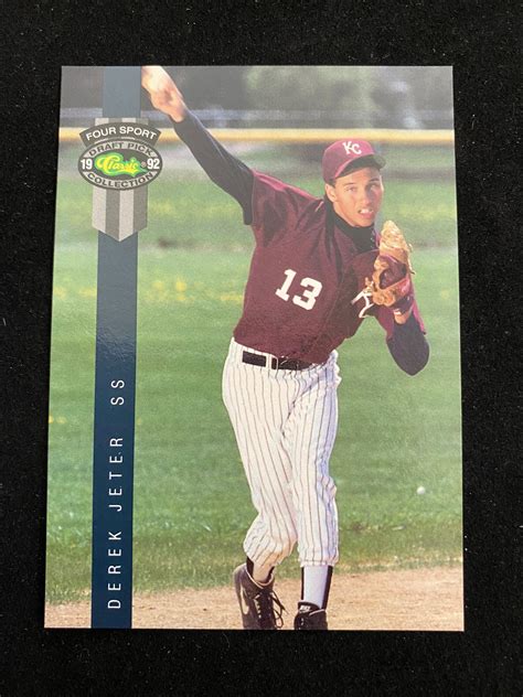 Lot Nm Mt 1992 Classic Four Sport Derek Jeter Rookie 231 Baseball Card Hof New York Yankees