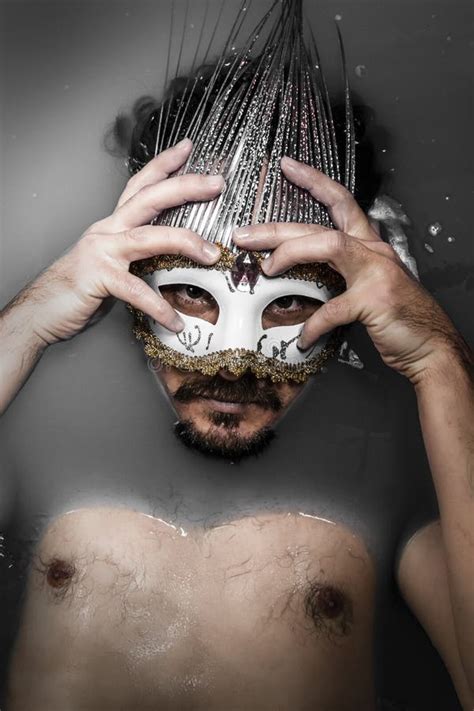 Man With Mask Melancholy And Suicide Sadness And Depression Co Stock Image Image Of Adult
