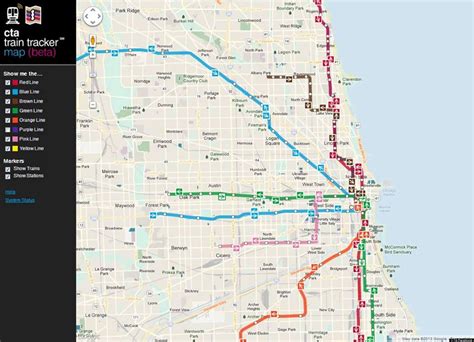Chicago Cta Map Chicago Cta Train Map United States Of America