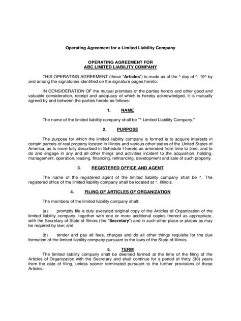 / asset purchase agreement short form. LLC Operating Agreement Template - 6 Free Templates in PDF, Word, Excel Download