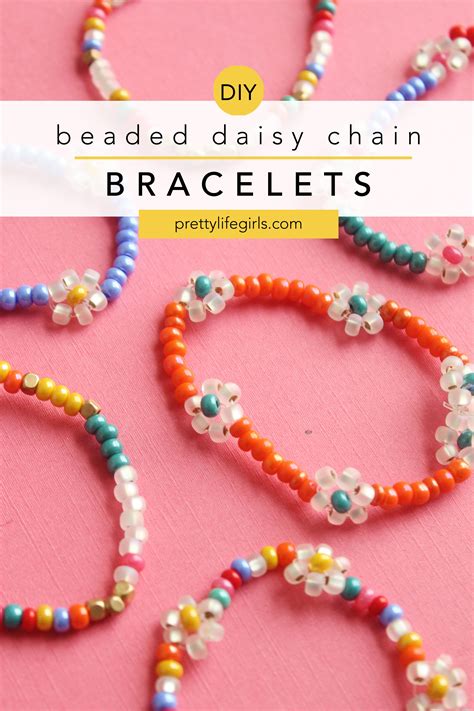 Diy Beaded Daisy Chain Bracelet Tutorial The Pretty Life Girls
