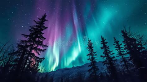 Aurora Borealis Commonly Known As The Northern Lights Stock