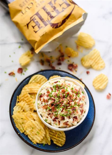 Loaded Baked Potato Dip Great Game Day Appetizer Wellplated Com