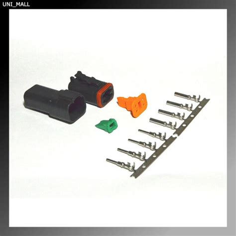 Deutsch Dt 4 Pin Genuine Black Connector Kit 14 16awg Stamped Contacts