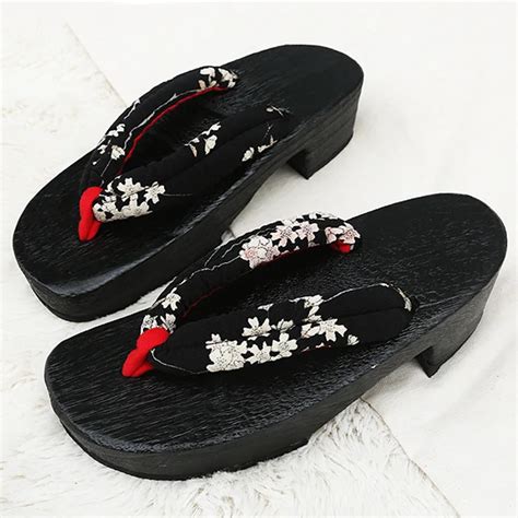 catching summer flip flops woman sandals japanese geta candlenut clogs shoes flat heel cosplay