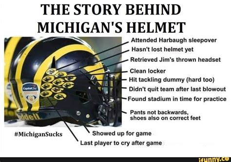 The Story Behind Michigan S Helmet Attended Harbaugh