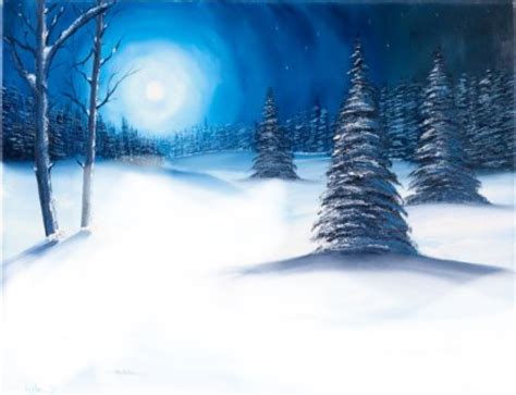 Acrylic Snowy Landscape Painting Pic Zit