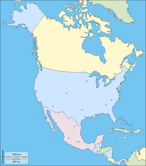 Mapa De América Del Norte Paises Y Capitales De Norteamérica