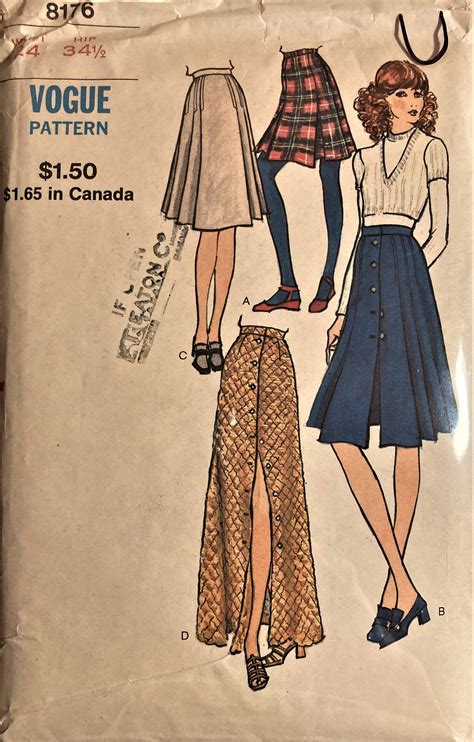 Vogue 7041 Waist 25 Vintage 1970s Sewing Pattern 70s Vogue Sewing