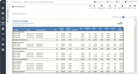 Personnel Budget Report For Public Sector Organizations Example Uses