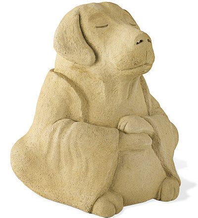 This small concrete statue of a dog meditating may be a great gift for a dog lover who practices buddhism or someone who is trying to get their zen on. Meditating Dog Statue brings a Zen vibe to your garden ...