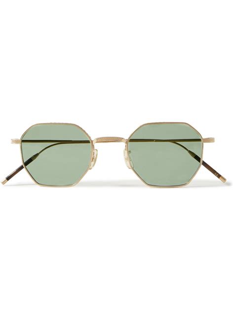 Oliver Peoples Takumi Tk 5 Octagon Frame Gold Tone Sunglasses Oliver