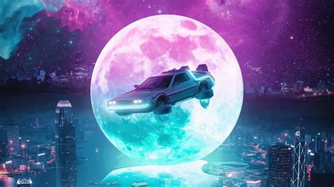 Back To The Future Delorean Poster 4k