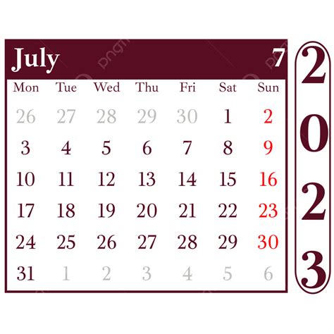 Gambar Simple Style Chocolate Cosmos Juli 2023 Kalender Bulanan