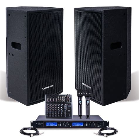Sound Town Professional Pa System With 15 Powered Pa Speakers 200