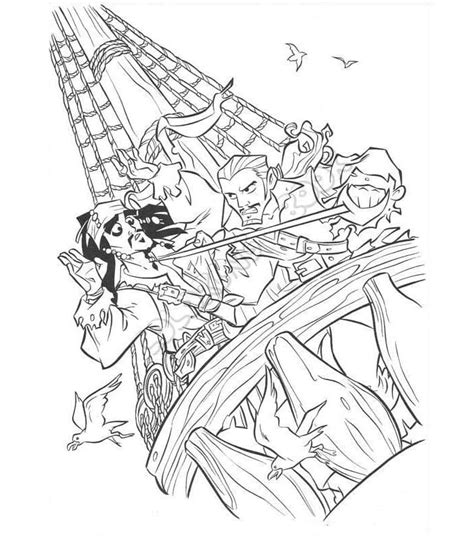 Free Pirates Of The Caribbean Outline Coloring Page Download Print Or Color Online For Free